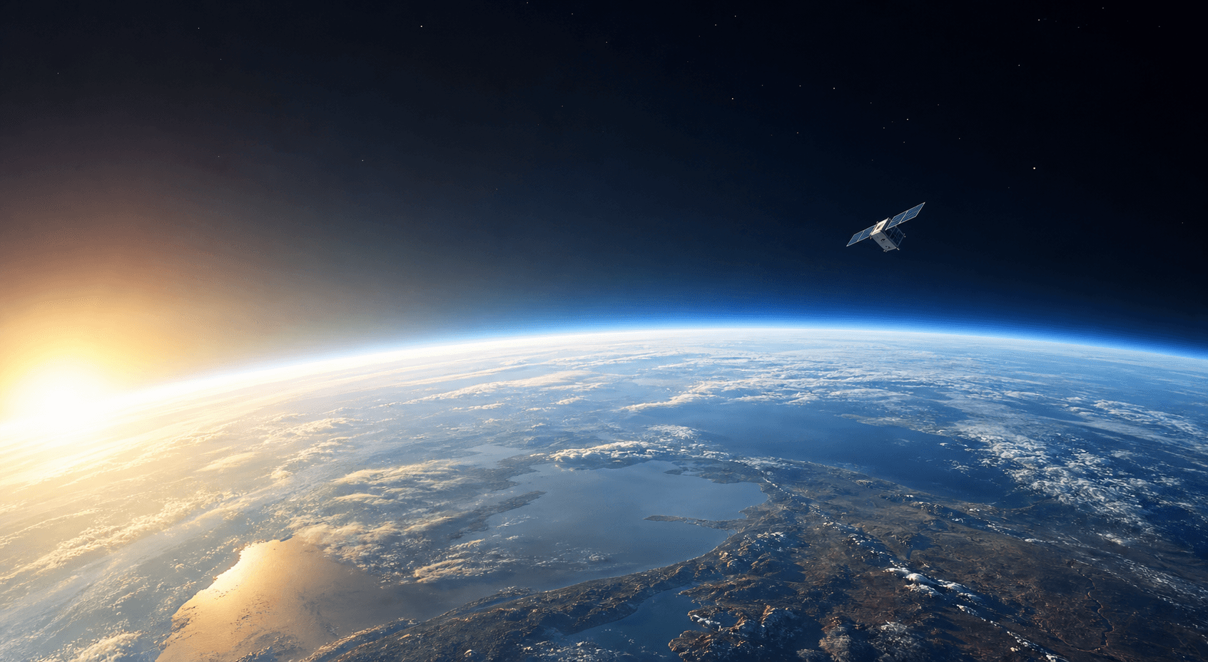 Earth horizon viewed from orbit